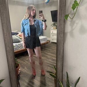 90s Vintage HONORS Cotton Ditsy Floral Jumper Swimsuit/Dress